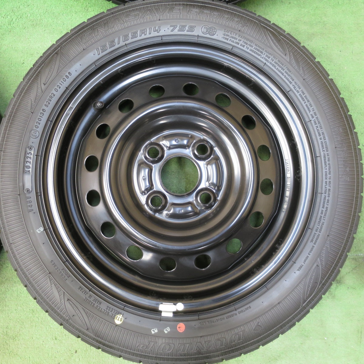 新車外し！25年★ダイハツ ミライース 純正 スチール 155/65R14 ダンロップ エナセーブ EC300+ 14インチ PCD100/4H★5042903AKノ