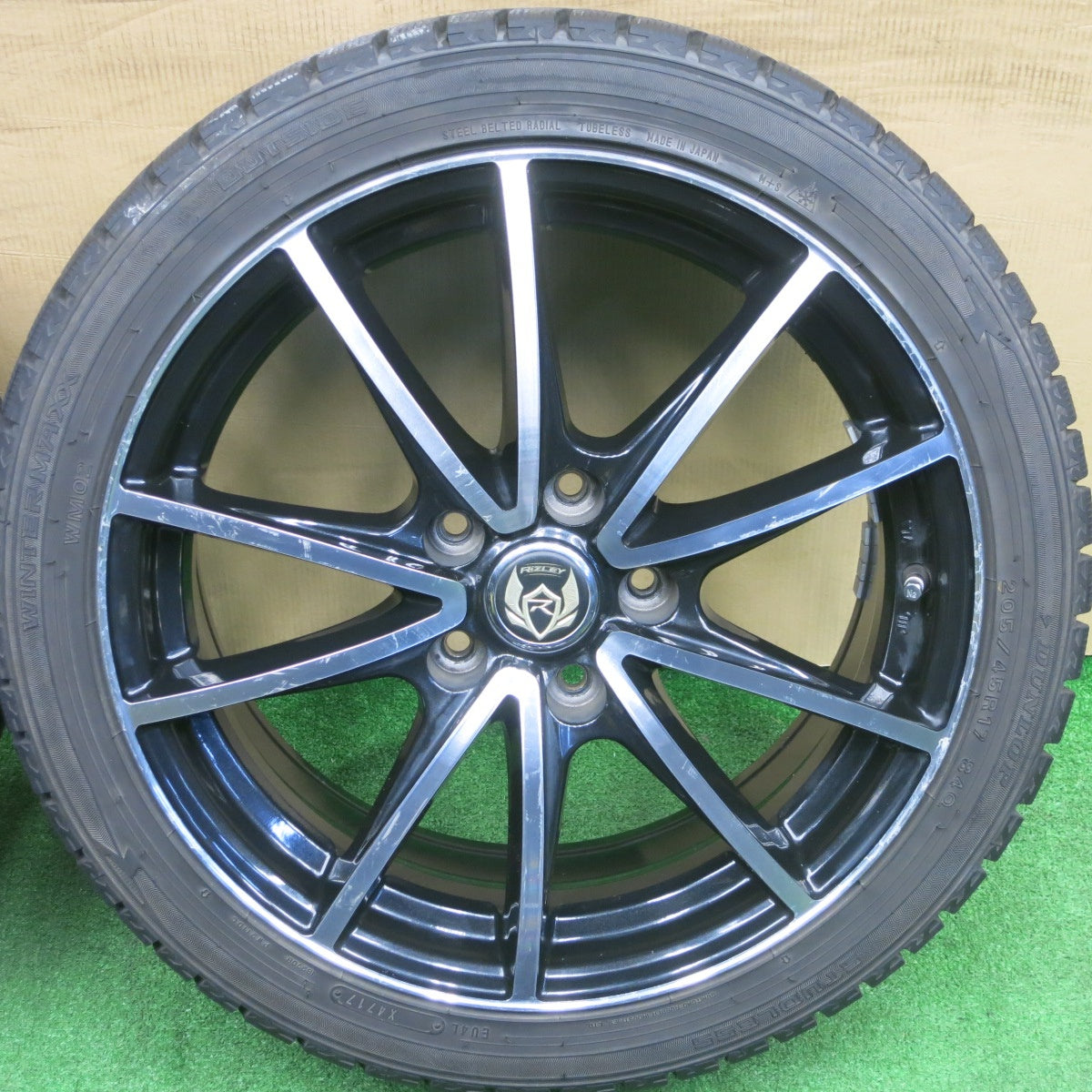 バリ溝！9.5分★スタッドレス 205/45R17 ダンロップ ウインターマックス WM02 RiZLEY ライツレー 17インチ PCD114.3/5H★6020701NKス