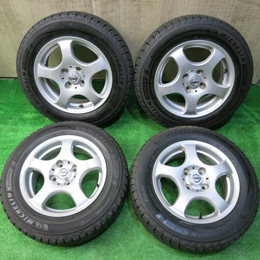 ほぼ未使用！24年 23年★日産 マーチ 等 165/70R14 スタッドレス ミシュラン X-ICE SNOW 社外 アルミ 14インチ PCD100/4H★5113020HAス