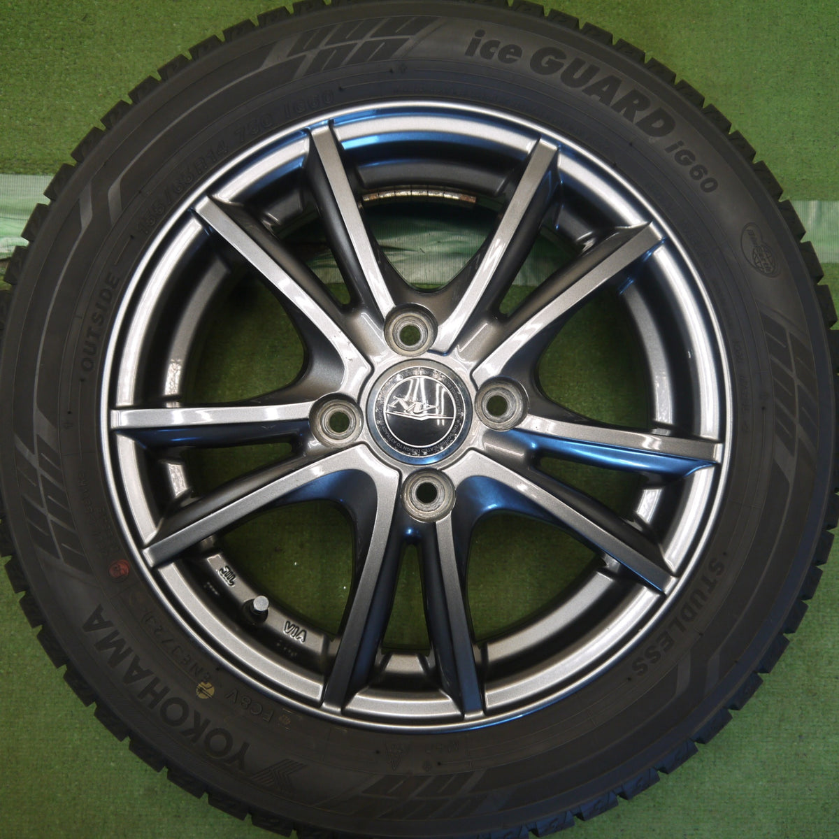 バリ溝！23年！9.5分◎スタッドレス 155/65R14 ヨコハマ アイスガード iG60 NIRVANA NV ニルバーナ ニルヴァーナ 14インチ PCD100/4H◎6100603Hス