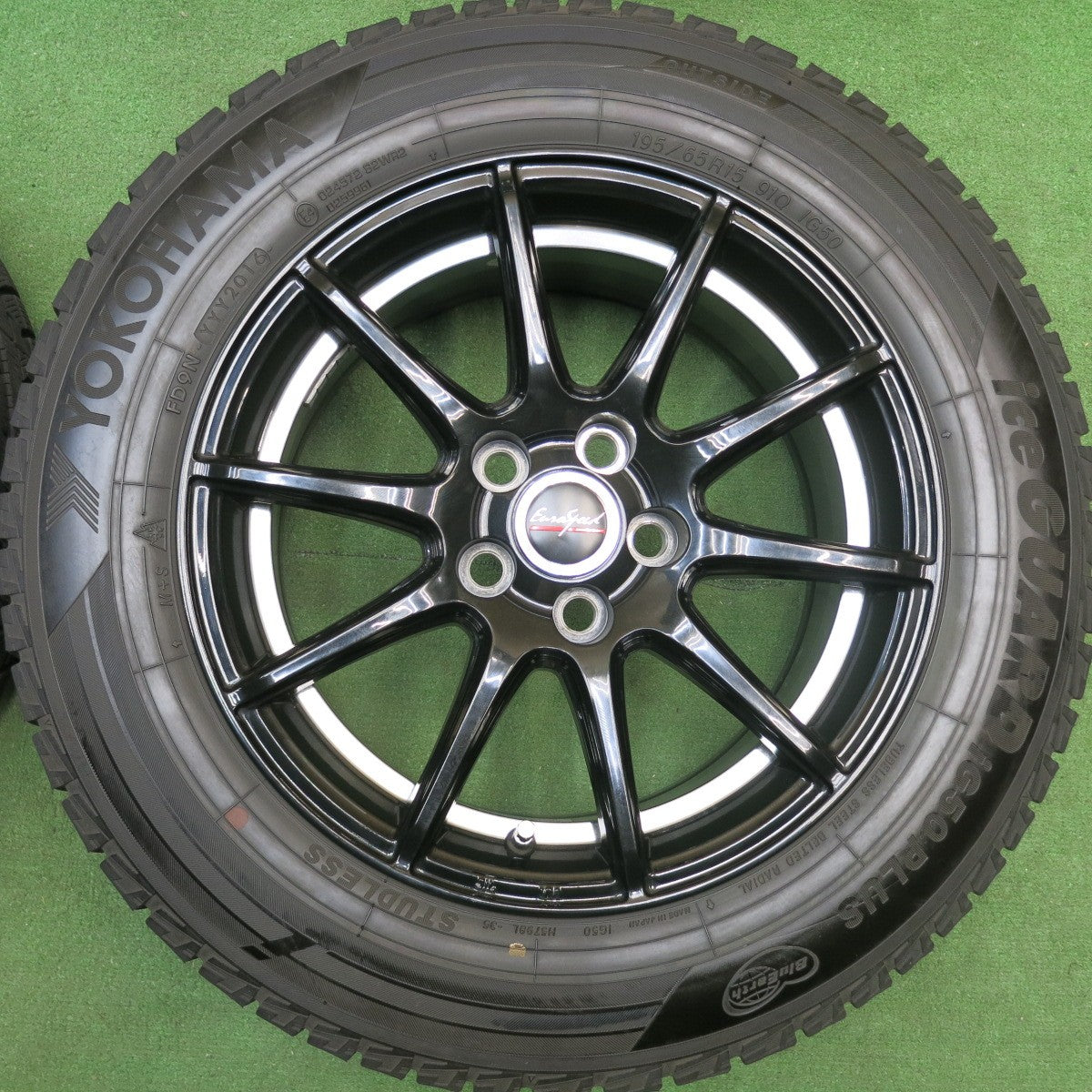 バリ溝！9分★プリウス 等 195/65R15 スタッドレス ヨコハマ アイスガード iG50 プラス EuroSpeed MANARAY SPORT ユーロスピード 15インチ PCD100/5H★6032807HAス