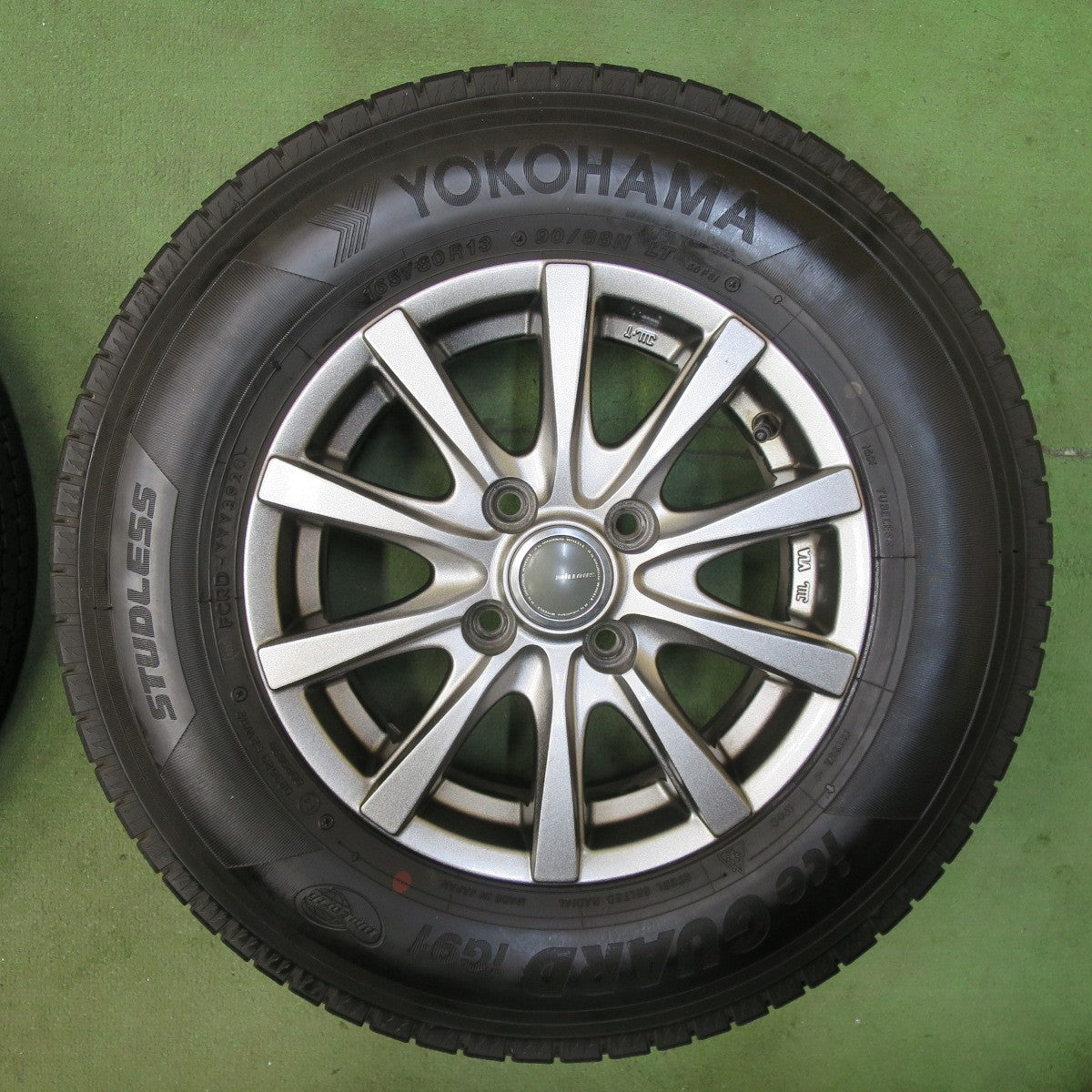 バリ溝！キレイ！9分★スタッドレス 165/80R13 90/88N ヨコハマ アイスガード iG91 MiLLOUS ミルアス 13インチ PCD100/4H★5111907TTス