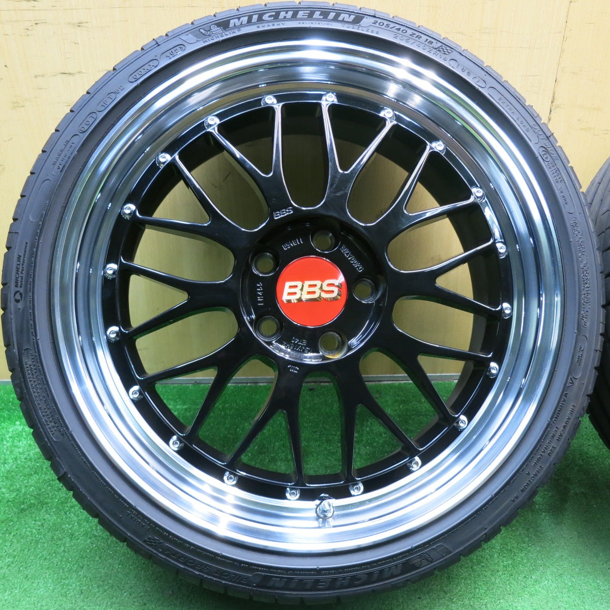 バリ溝！23年！キレイ！9.5分★ミニ クーパー 等 BBS LM455 205/40R18 ミシュラン パイロットスポーツ4 18インチ PCD112/5H★5051604AKノ