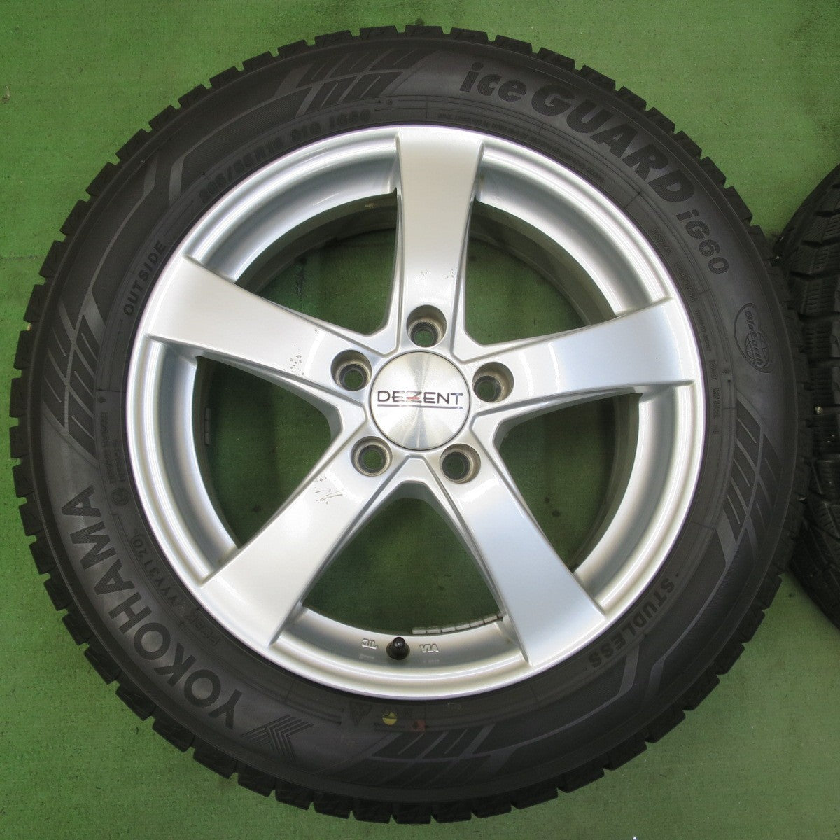 バリ溝！9.5分★ワーゲン 等 205/55R16 スタッドレス ヨコハマ アイスガード iG60 DEZENT ディゼント 16インチ PCD112/5H★5101604イス