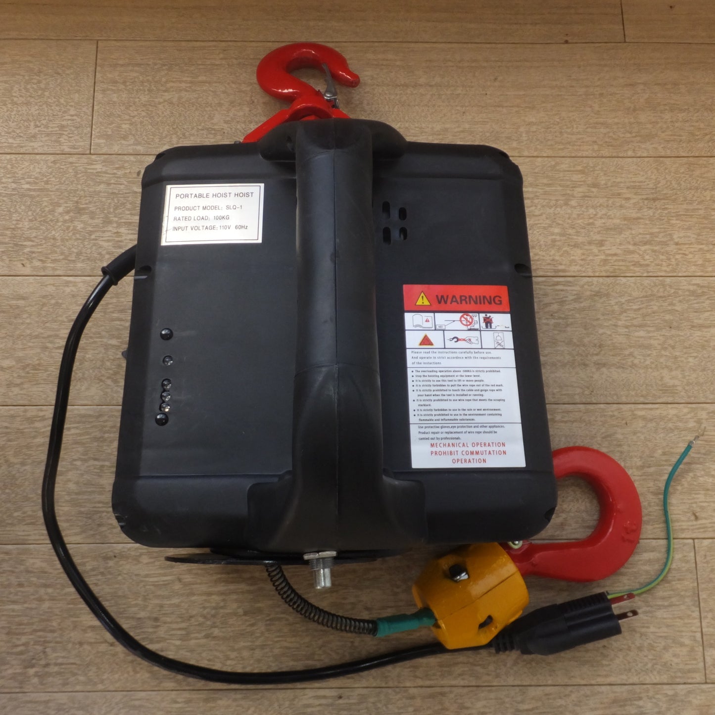 [送料無料] キレイ★NEWTRY 電動ウインチ PORTABLE HOIST SLQ-1 100KG　リフト高さ 25m　110V 60Hz★