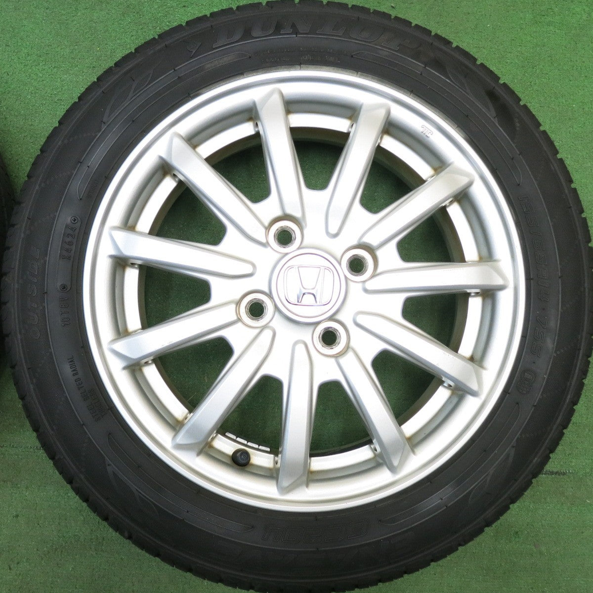 バリ溝！24年！9.5分以上★ホンダ N-WGN カスタム 純正 155/65R14 ダンロップ エナセーブ EC204 14インチ PCD100/4H★6050603HAノ