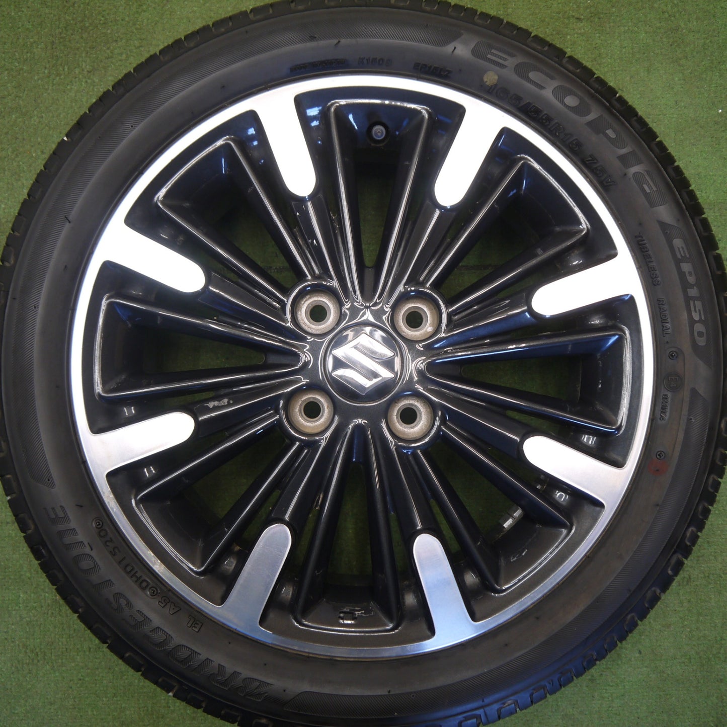 4本価格◎スズキ スペーシア カスタム 純正 165/55R15 ブリヂストン エコピア EP150 15インチ PCD100/4H◎6061005Hノ