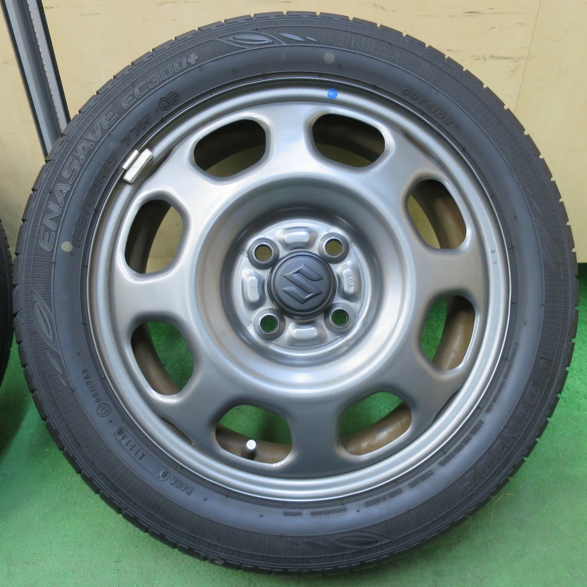 [送料無料] キレイ★スズキ ハスラー 純正 スチール 165/60R15 ダンロップ エナセーブ EC300+ 15インチ PCD100/4H★5032901イノ