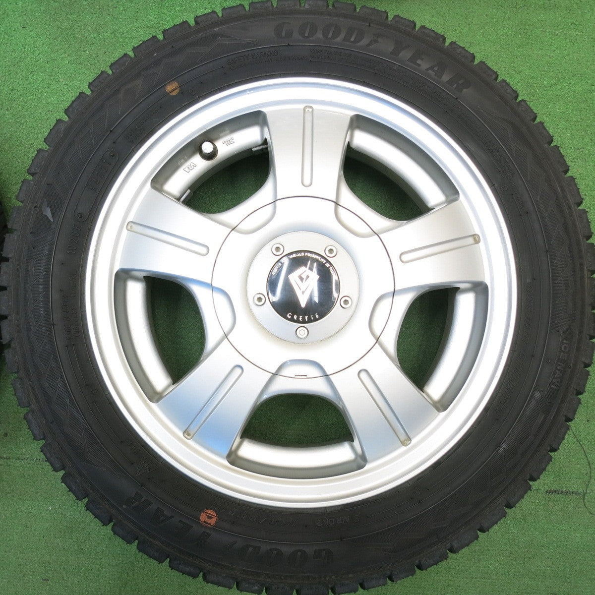 超バリ溝！ほぼ10分★スタッドレス 155/65R13 グッドイヤー アイスナビ8 GRETTE 社外 アルミ 13インチ PCD100 110 114.3/4H マルチ★6040509HAス