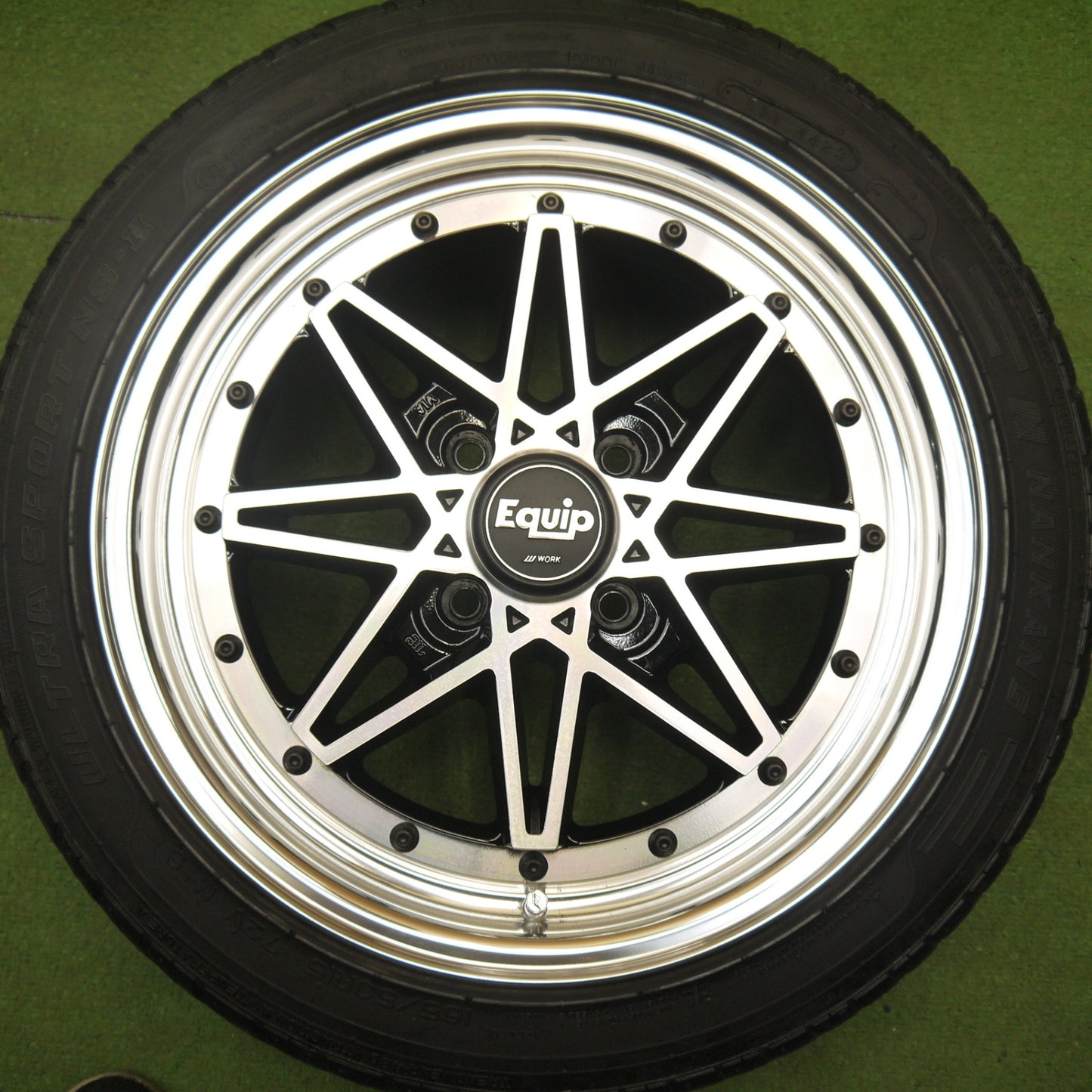 バリ溝！23年！キレイ！9分★WORK Equip EQ3N/N 165/50R15 ナンカン ウルトラ スポーツ NS-2 ワーク エクイップ 15インチ PCD100/4H★6030306Hノ