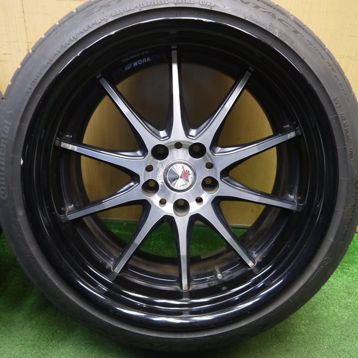 4本価格！22年★WORK XSA 戦 XS3-SR 245/35R19 245/40R19 コンチネンタル エクストリーム コンタクト DWS06 プラス 19インチ ワーク PCD114.3/5H★6021707Hノ