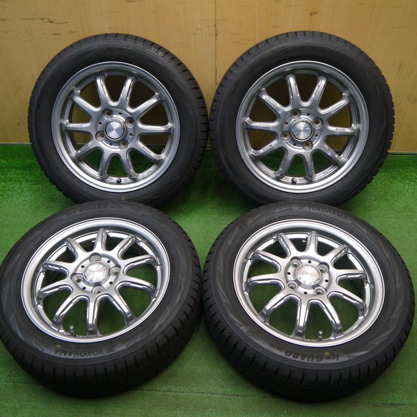 バリ溝！22年！キレイ！ほぼ10分★スタッドレス 165/60R14 ヨコハマ アイスガード iG70 AZ sport AZスポーツ 14インチ 軽サイズ PCD100/4H★6040102Hス