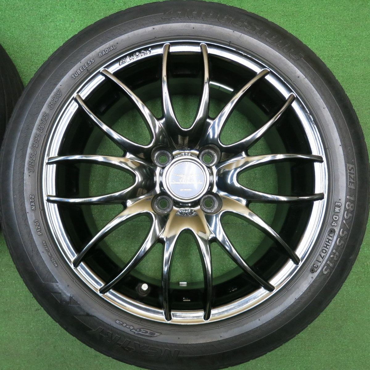4本価格★WORK STEEZ NICROSS 185/55R15 ブリヂストン ネクストリー エコピア 15インチ ワーク スティーズ ニクロス 15インチ PCD100/4H★6010206HAノ