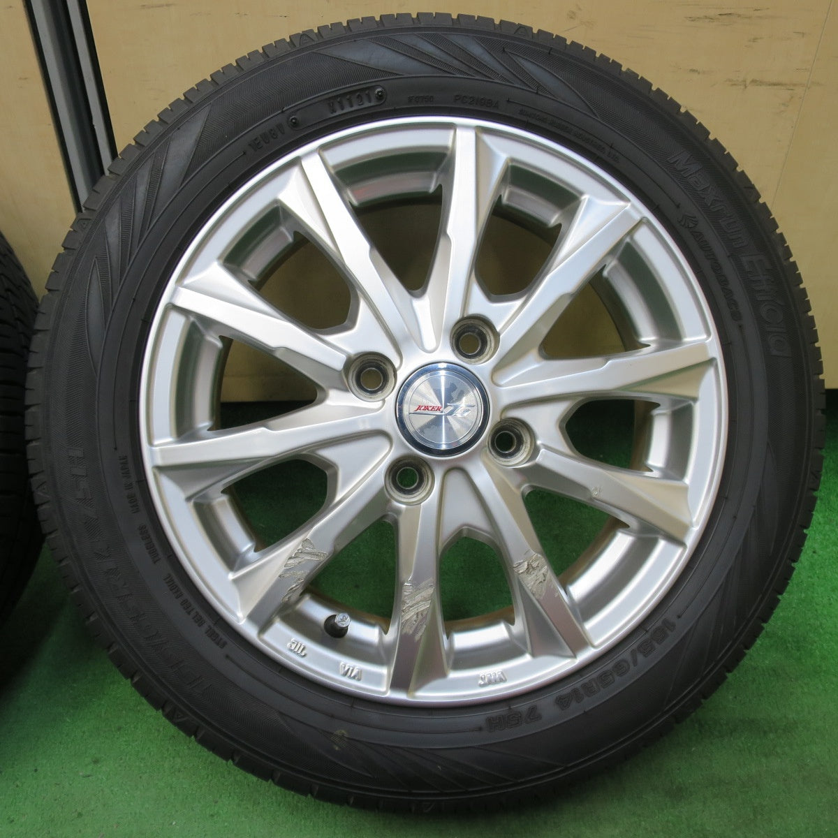 [送料無料] キレイ！21年★155/65R14 オートバックス Maxrun Efficia JOKER ジョーカー 14インチ PCD100/4H★5021701イノ