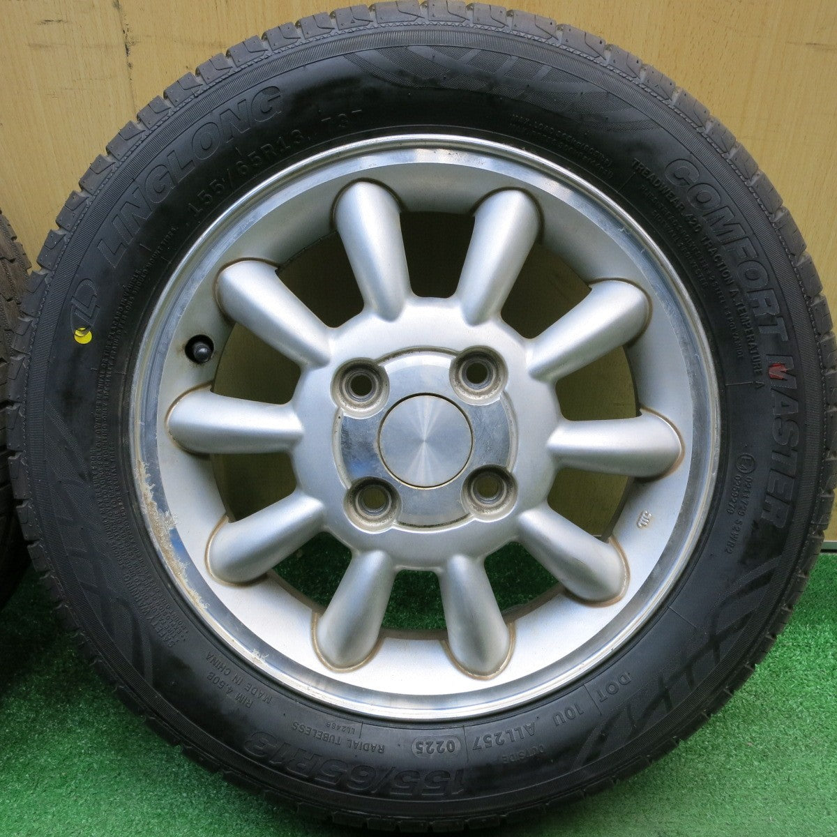 バリ溝！25年！9.5分★スズキ ラパン 純正 155/65R13 リンロン COMFORT MASTER コンフォートマスター 13インチ PCD100/4H★6022802HAノ