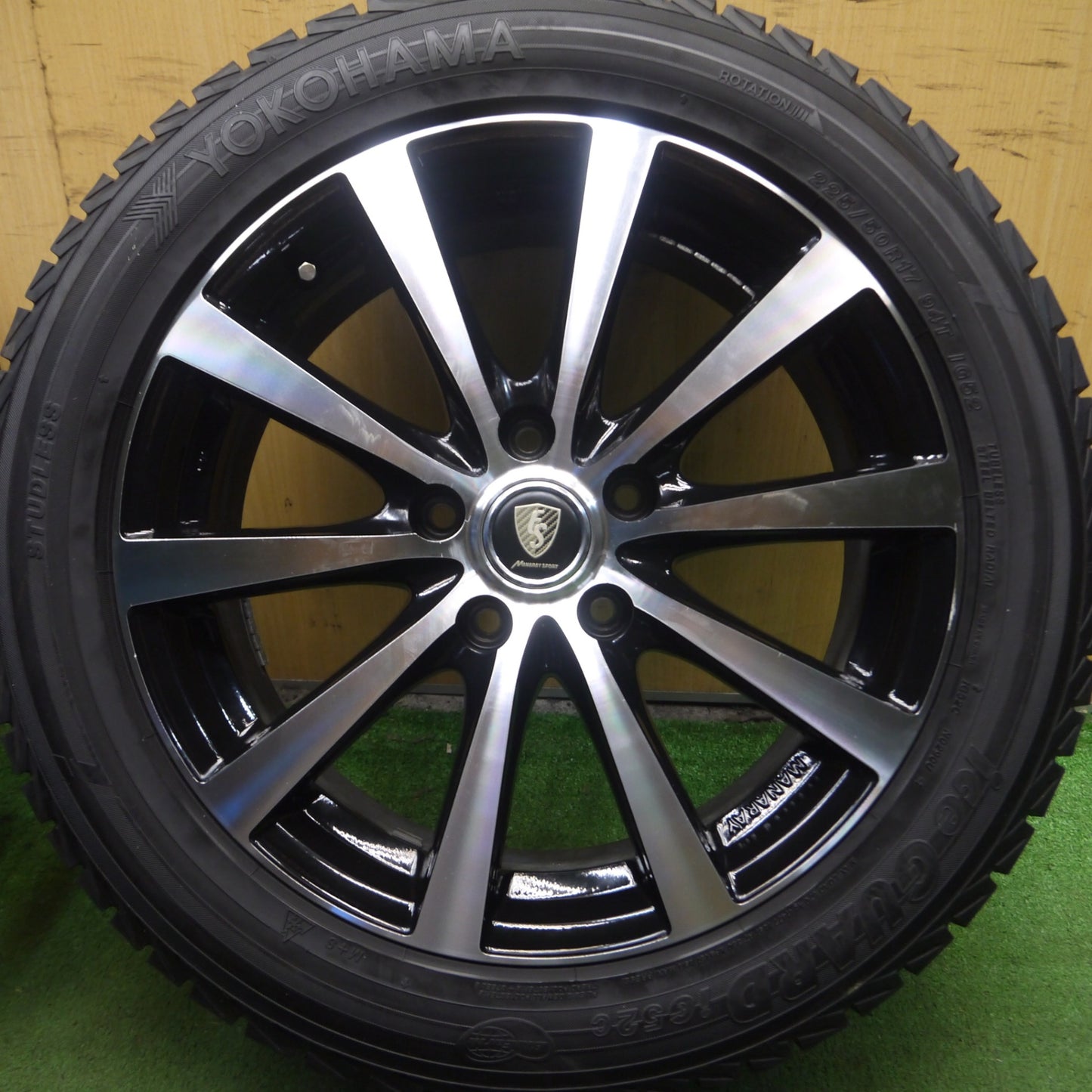 [送料無料] バリ溝！22年！9.5分★スタッドレス 225/50R17 ヨコハマ アイスガード iG52c MANARAY SPORT PCD114.3/5H★4030110Hｽ