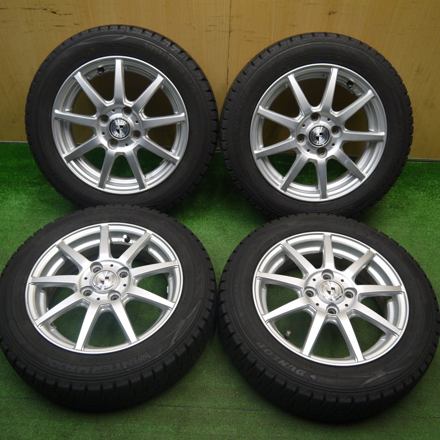 バリ溝！9.5分★スタッドレス 155/65R14 ダンロップ ウインターマックス WM02 GMach 14インチ PCD100/4H★6010706Hス