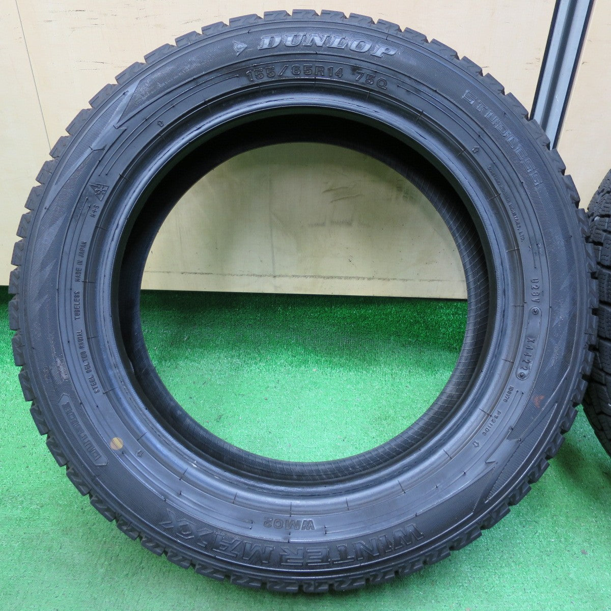 *送料無料* バリ溝！22年！9.5分★スタッドレス 155/65R14 ダンロップ ウインターマックス WM02 タイヤ 14インチ タント ワゴンＲ ムーブ N-BOX等★4061004イスタ