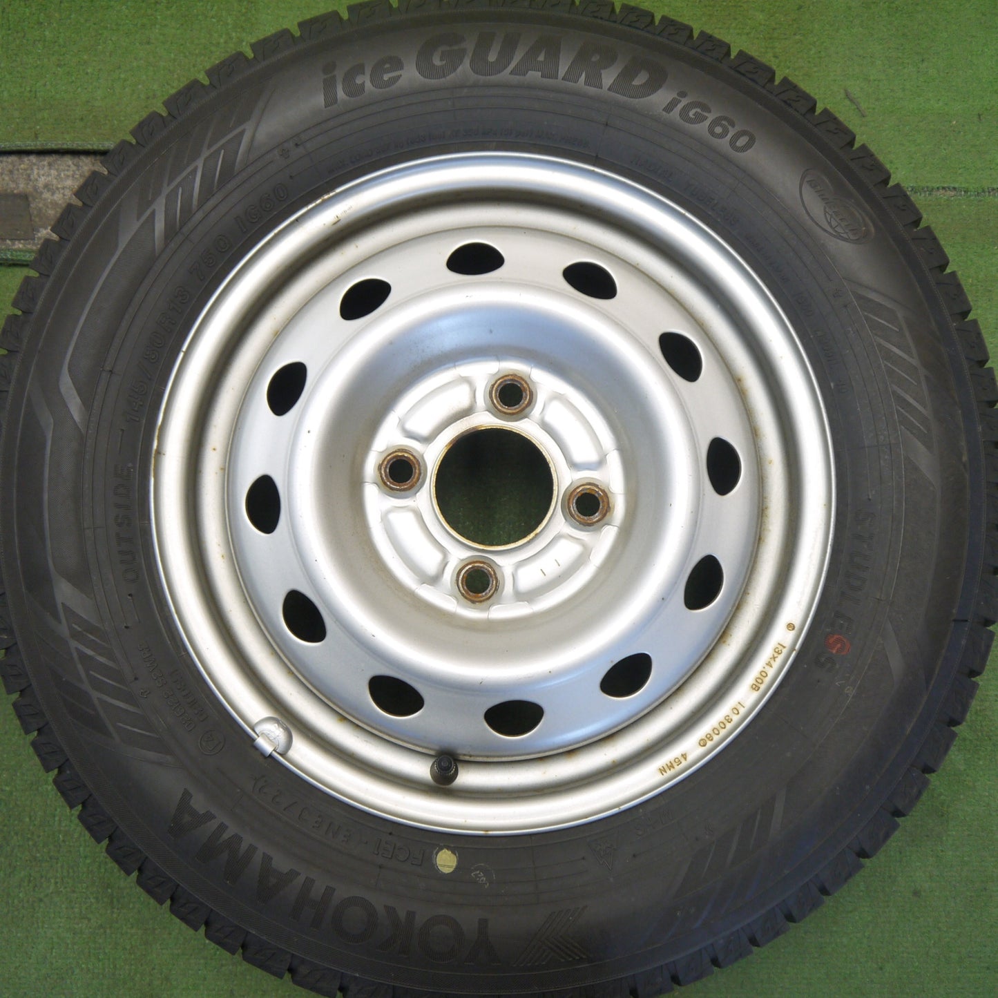 バリ溝！22年！9.5分◎スタッドレス 145/80R13 ヨコハマ アイスガード iG60 スチール ホイール 13インチ PCD100/4H◎6073101Hス