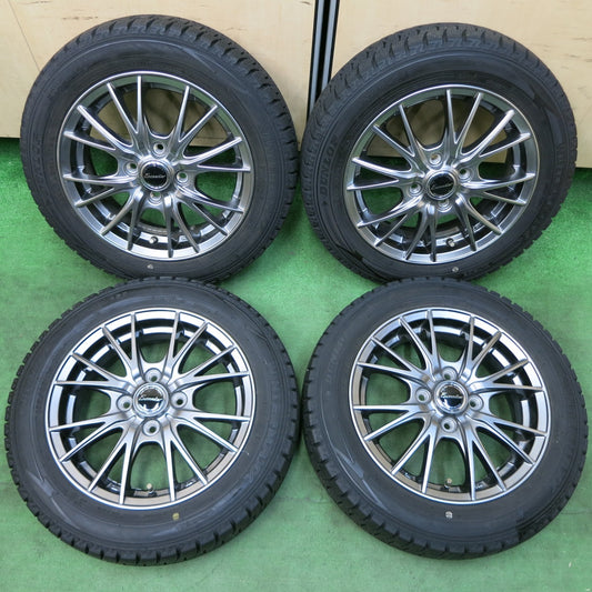 [送料無料] バリ溝！20年！キレイ！9.5分★スタッドレス 155/65R14 ダンロップ ウインターマックス WM02 Exceeder エクシーダー 14インチ PCD100/4H★4112110SYス
