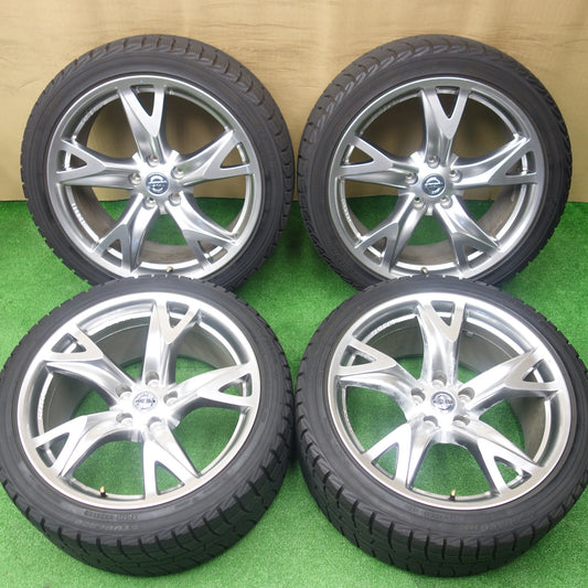 バリ溝！キレイ！9.5分★日産 Z34 フェアレディZ 純正 RAYS製 鍛造 245/40R19 275/35R19 スタッドレス ヨコハマ アイスガード iG30 19インチ PCD114.3/5H★5122201KTス