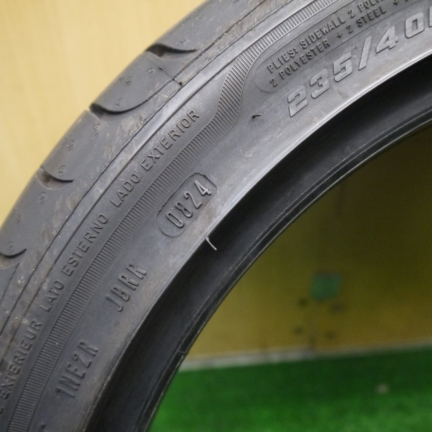 バリ溝！24年！9.5分！1本★235/40R18 グッドイヤー イーグル F1 アシメトリック2 タイヤ 18インチ シビック ベンツ E C クラス ボルボ S60 等★5121606Hノタ
