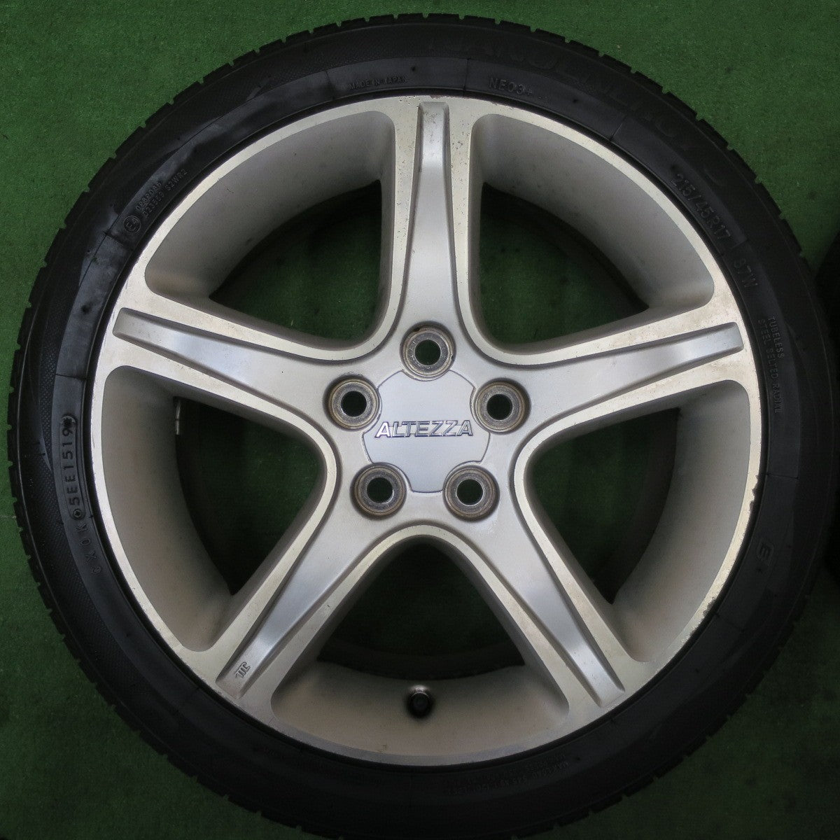 バリ溝！8.5分★トヨタ SXE10 アルテッツァ 純正 215/45R17 トーヨー ナノエナジー3 プラス 17インチ PCD114.3/5H★5062303TTノ