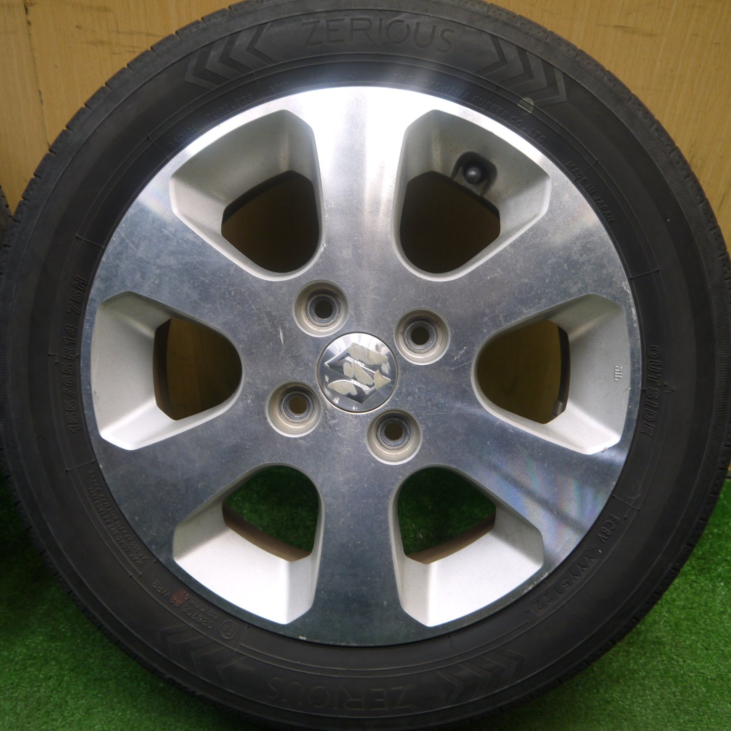 4本価格！22年★スズキ ワゴンR 純正 155/65R14 ZERIOUS ゼリオズ ヨコハマ製 14インチ PCD100/4H★6022508Hノ