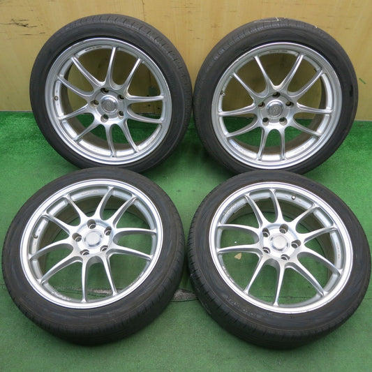 バリ溝！21年！9.5分★ENKEI PF01 215/45R18 ヨコハマ ブルーアース RV-02 エンケイ 18インチ PCD114.3/5H★5052310HAス