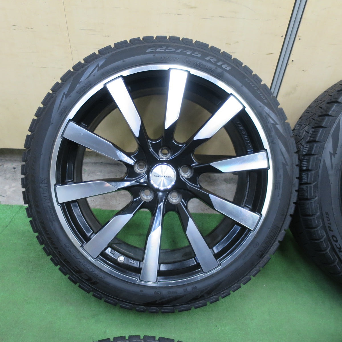 4本価格★アウディ A4 8W EUROTECH GAYA10 225/45R18 スタッドレス ピレリ アイス アシンメトリコ プラス ユーロテック ガヤ10 18インチ PCD112/5H★6022107TTス
