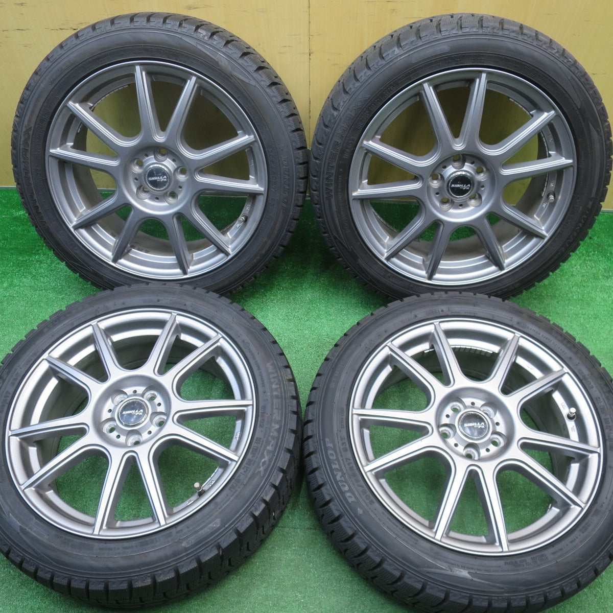 バリ溝！23年！キレイ！9.5分★インプレッサ 等 205/50R17 スタッドレス ダンロップ ウインターマックス WM02 SIBILLA NEXT PX シビラ ネクスト 17インチ PCD100/5H★5111109NJス