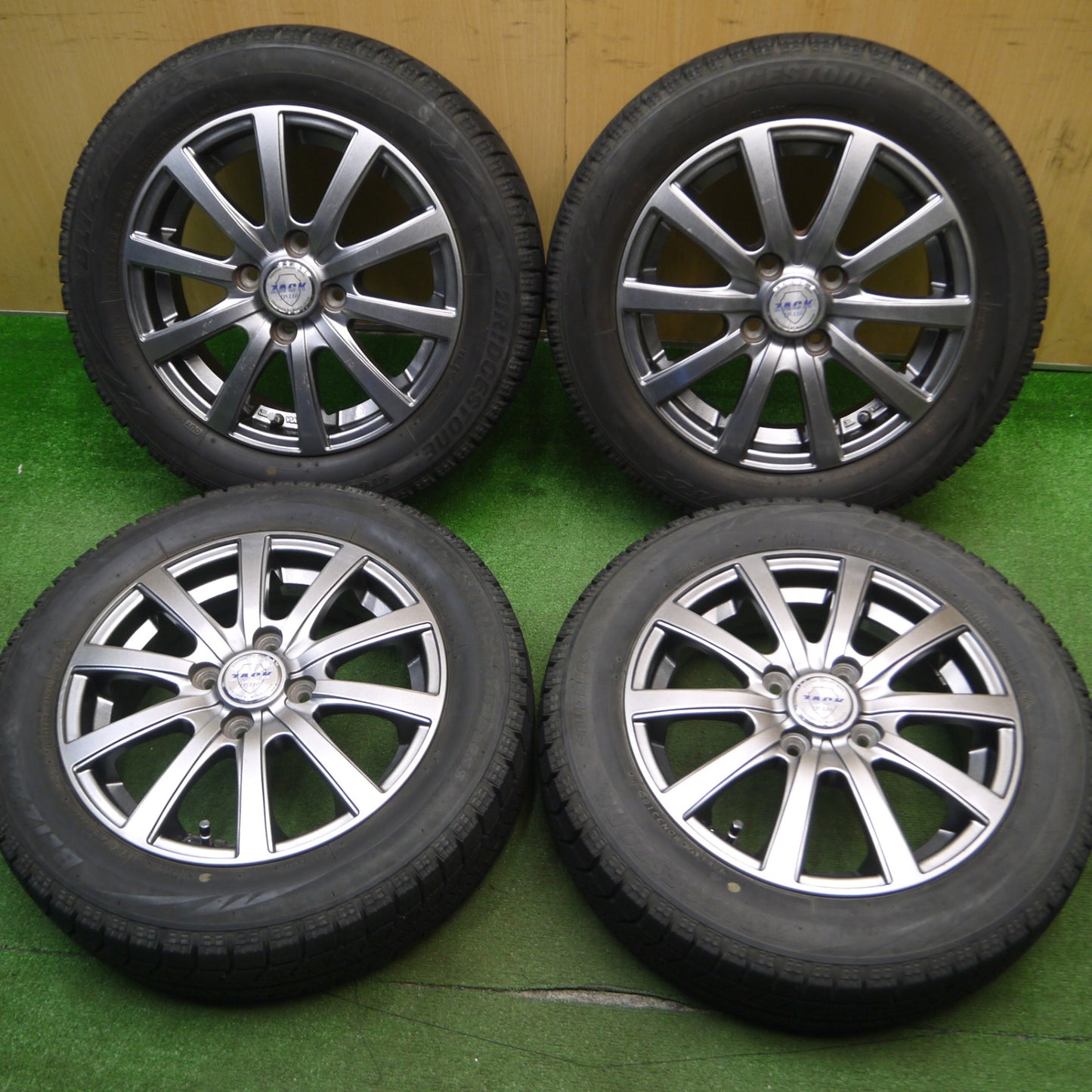 [送料無料] バリ溝！8.5分★スタッドレス 155/65R14 ブリヂストン ブリザック VRX ZACK JP-110 MONZA ザック 14インチ PCD100/4H★5013107Hス