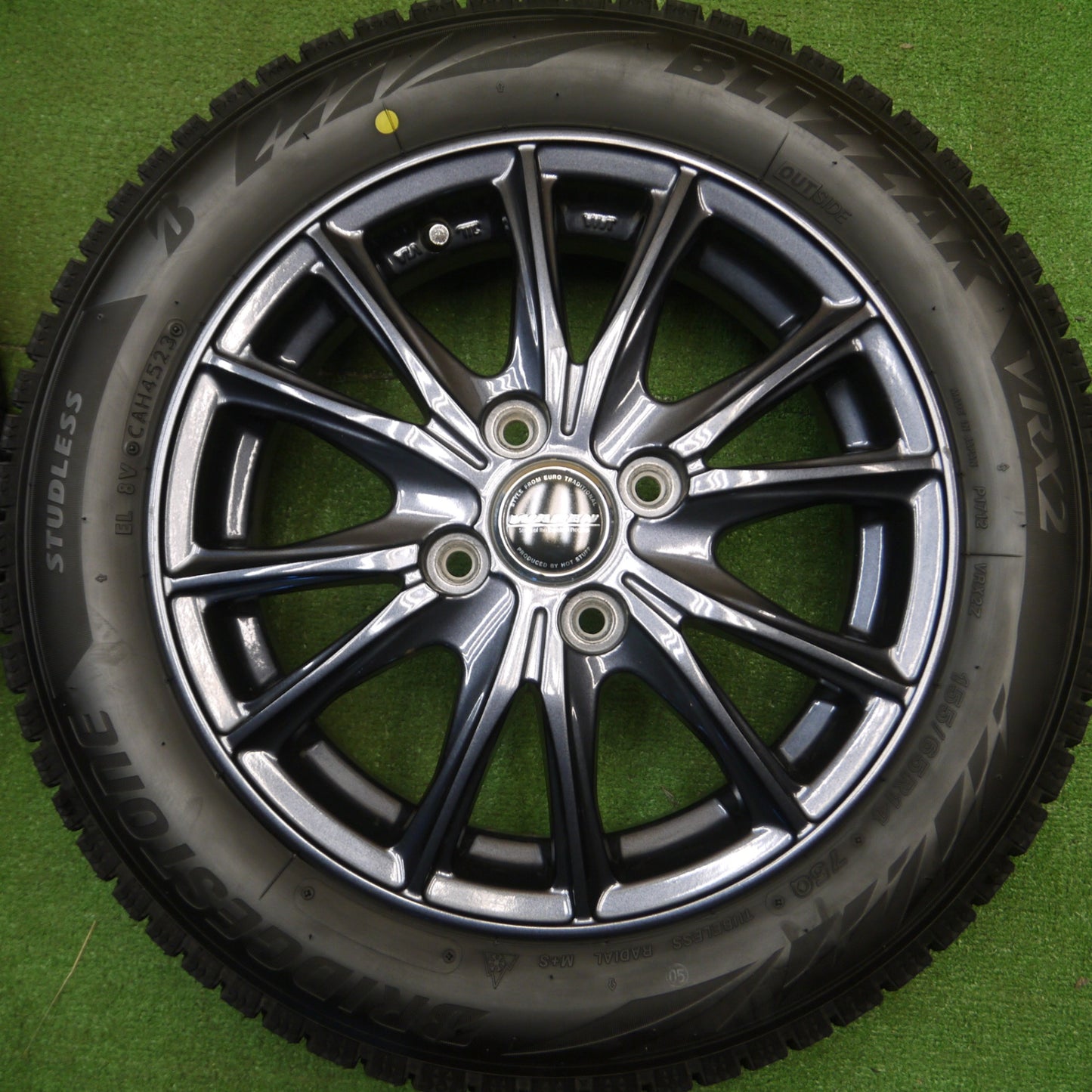[送料無料] バリ溝！23年！キレイ！9.5分★スタッドレス 155/65R14 ブリヂストン ブリザック VRX2 WAREN ヴァーレン 14インチ PCD100/4H★5010802Hス