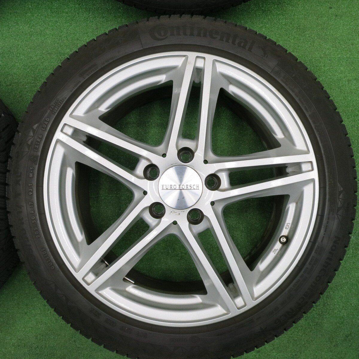 バリ溝！22年！9分★ベンツ等 EUROFORSCH 205/50R17 スタッドレス コンチネンタル ノースコンタクト NC6 ユーロフォルシュ PCD112/5H★4111904TNス