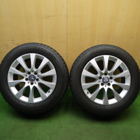 バリ溝！9.5分！2本★ベンツ W166 MLクラス GLEクラス 純正 255/55R18 スタッドレス ダンロップ ウインターマックス SJ8 18インチ PCD112/5H★5070203Hス