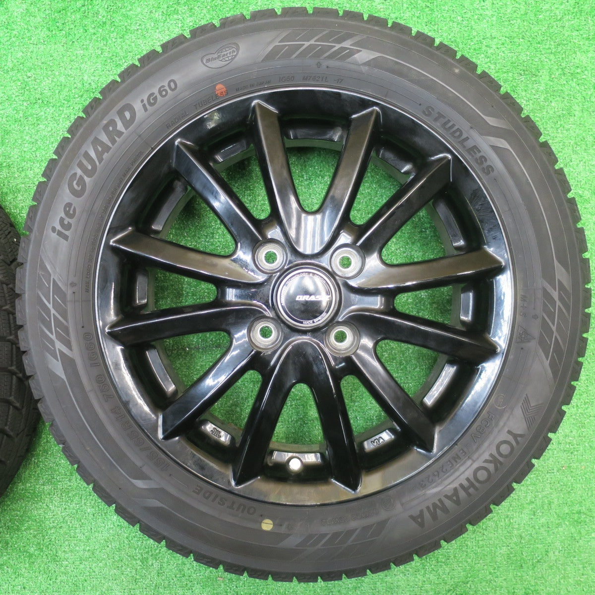 バリ溝！23年！9.5分★スタッドレス 155/65R14 ヨコハマ アイスガード iG60 QRASIZ KOSEI クレイシズ コーセイ 14インチ PCD100/4H★5101404NJス