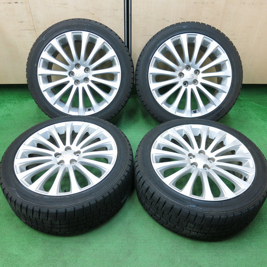 *送料無料* バリ溝！9分★スバル レガシィ 純正 225/45R18 スタッドレス ダンロップ ウインターマックス WM02 18インチ PCD100/5H★4042802KMス