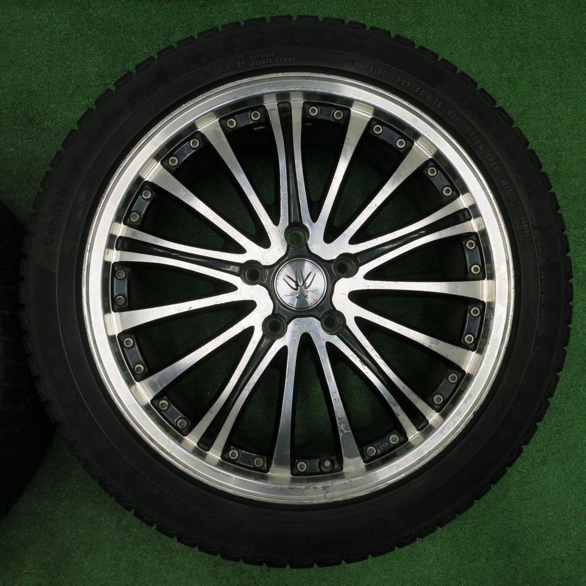 [送料無料] バリ溝！9.5分★LOXARNY EX BADX 225/45R18 スタッドレス コンチネンタル コンチバイキング コンタクト6 ロクサーニ PCD114.3/5H★4093004NJス