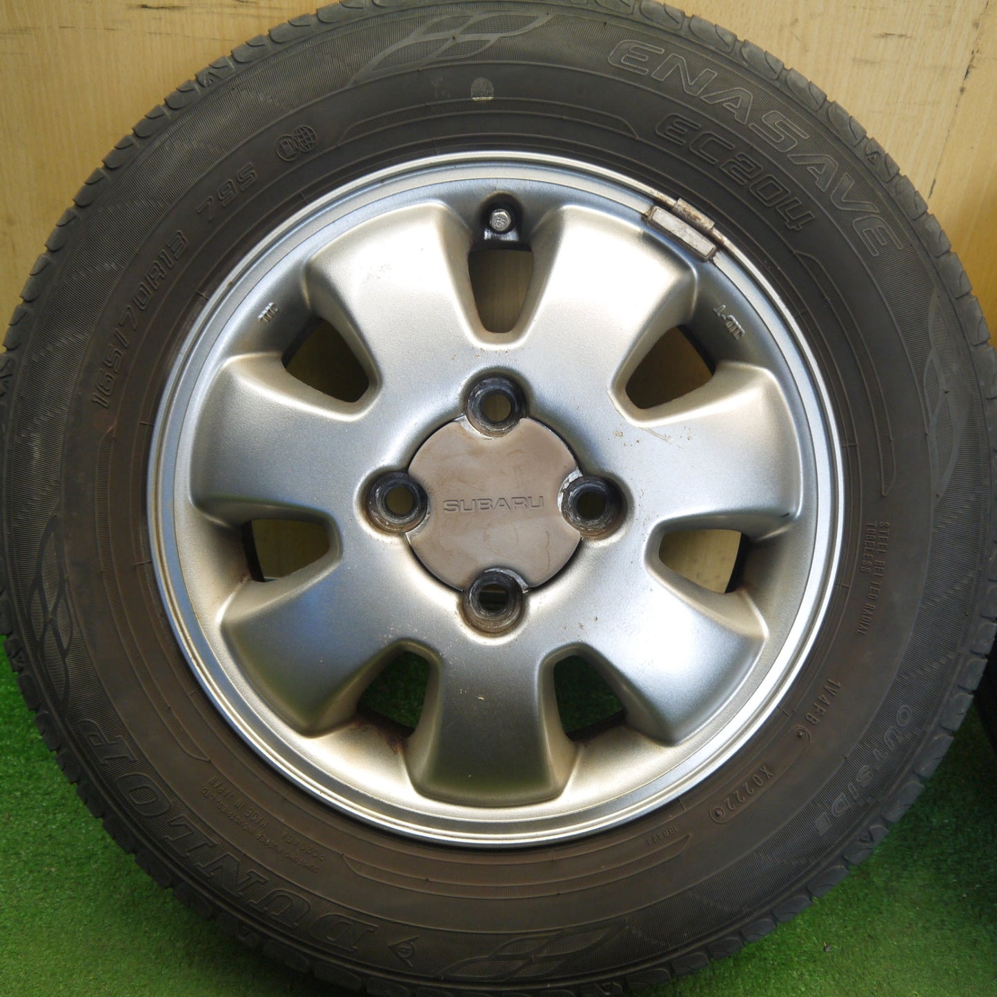 4本価格！22年★スバル サンバー ディアス ワゴン 純正 165/70R13 ダンロップ エナセーブ EC204 13インチ PCD100/4H★6052002Hノ