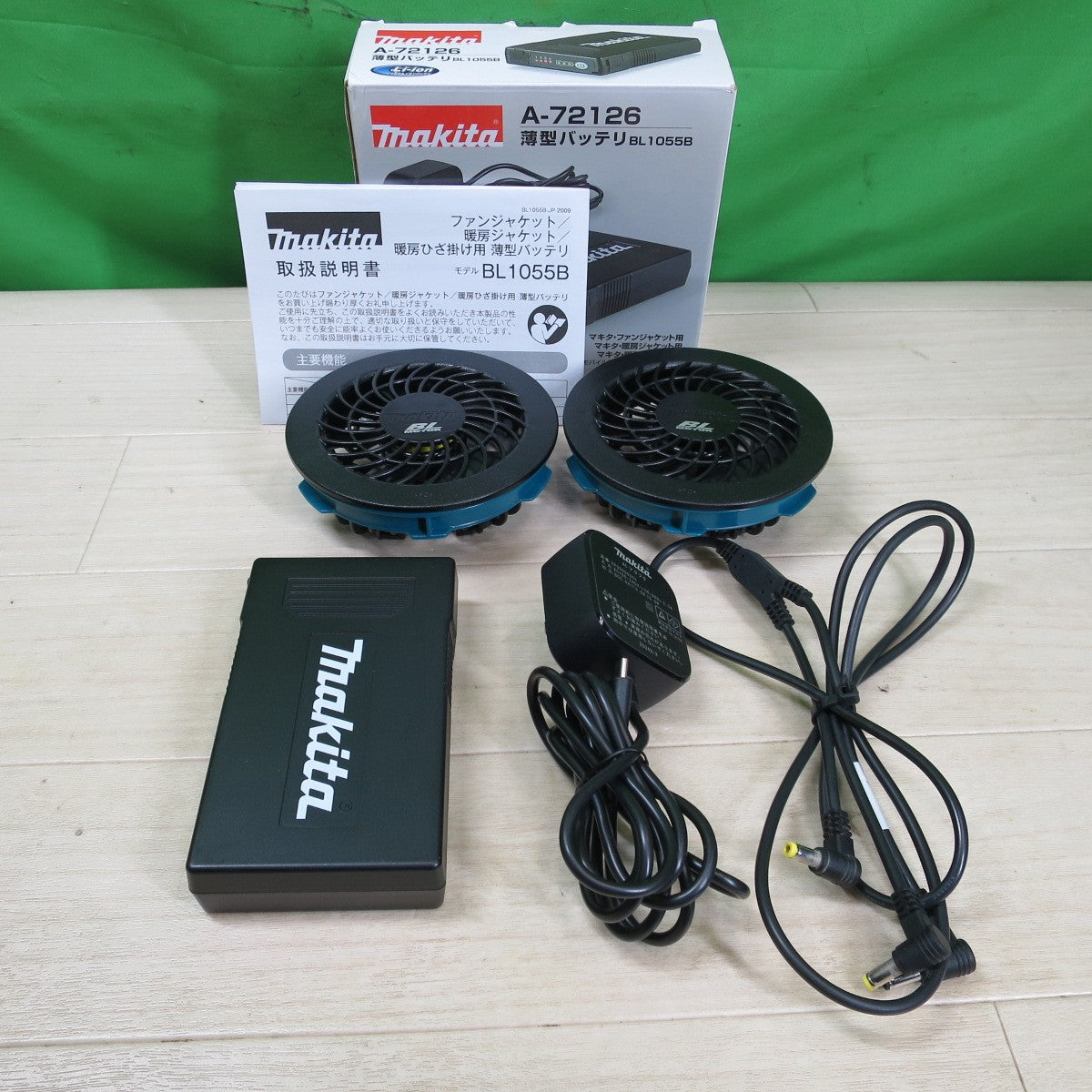 [送料無料] セット☆マキタ 空調服 用 Li-ion 薄型 バッテリー BL1055B A-72126 ファン リチウムイオン makita②☆