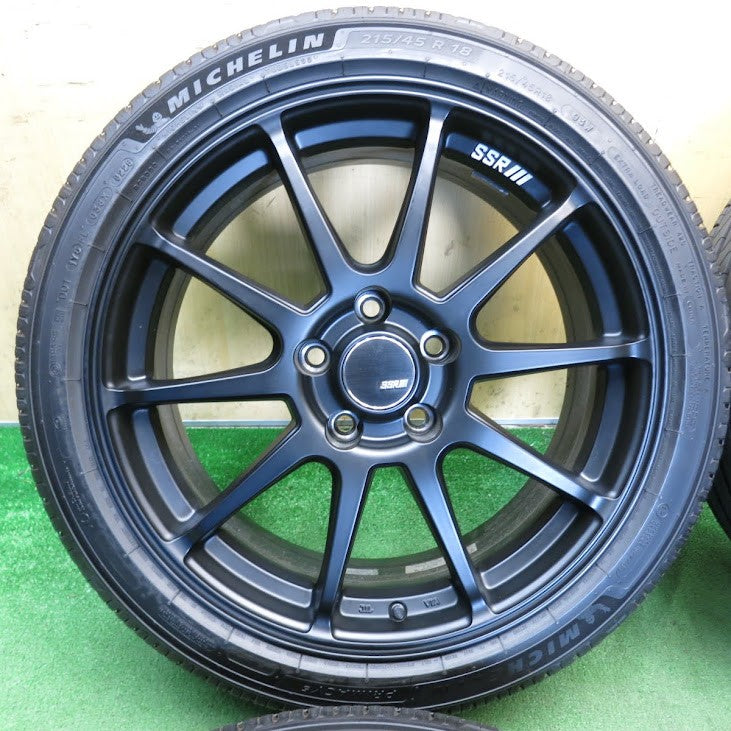 バリ溝！26年！キレイ！9.5分◎SSR GTV02 TANABE 215/45R18 ミシュラン プライマシー5 タナベ 18インチ PCD114.3/5H◎6070805Hノ