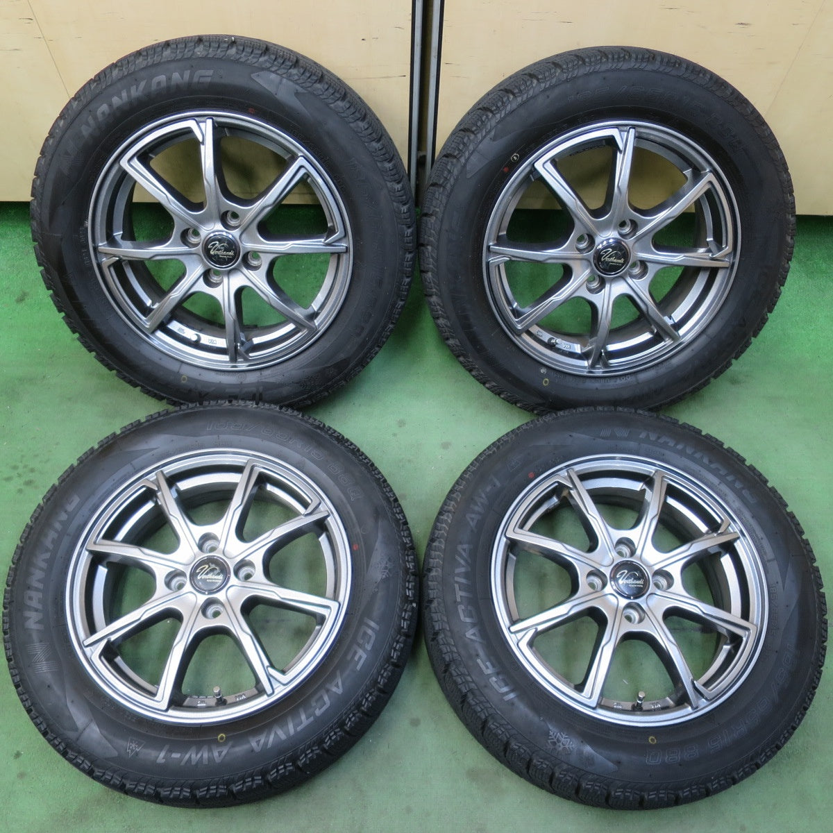 バリ溝！キレイ！9.5分★スタッドレス 185/65R15 ナンカン アイスアクティバ AW-1 Verthandi ヴェルザンディ ヴェルサンディ 15インチ PCD100/4H★6022110イス