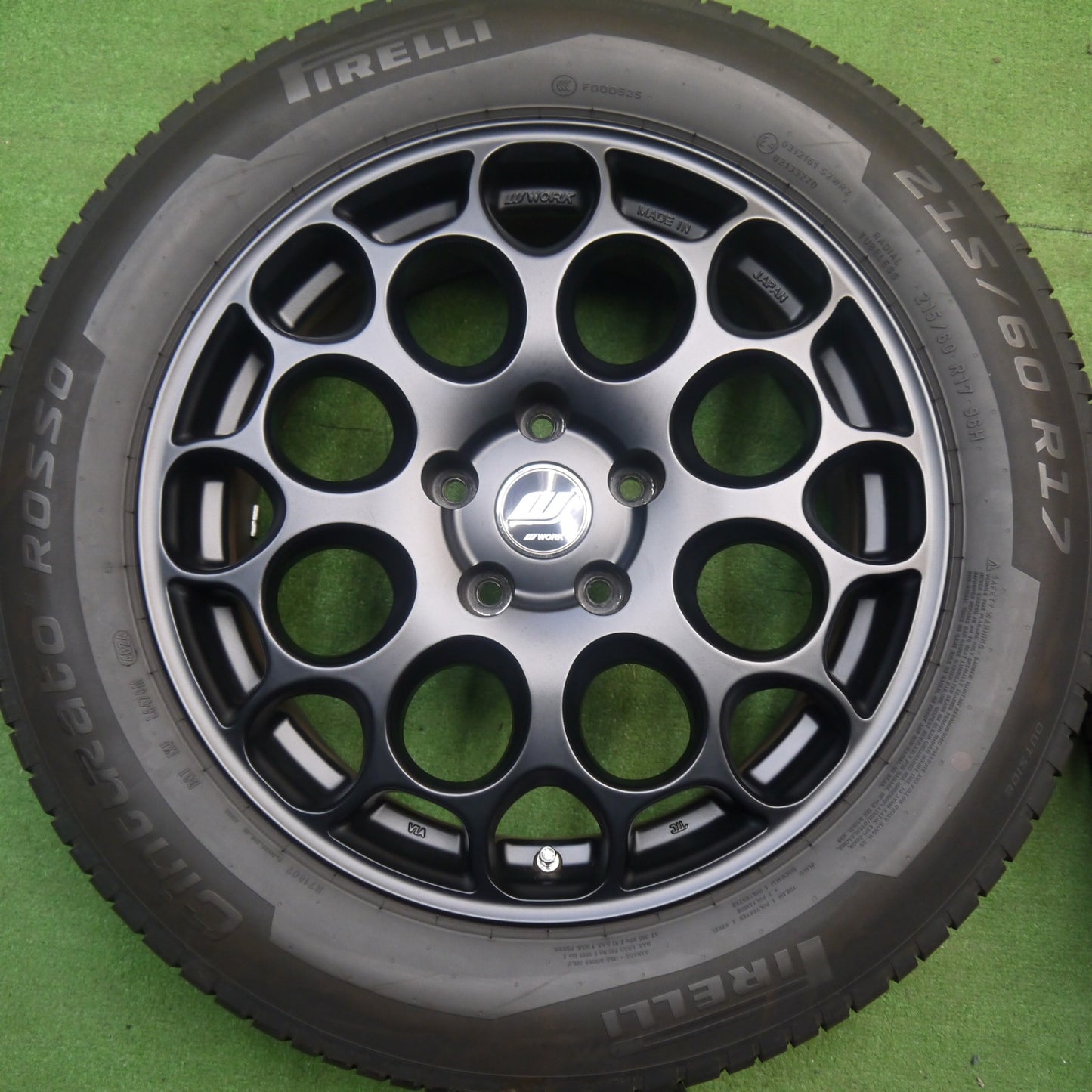 バリ溝！24年！キレイ！8.5分★WORK WIL 02D 215/60R17 ピレリ Cinturato ROSSO ワーク 17インチ PCD114.3/5H★6022701Hノ