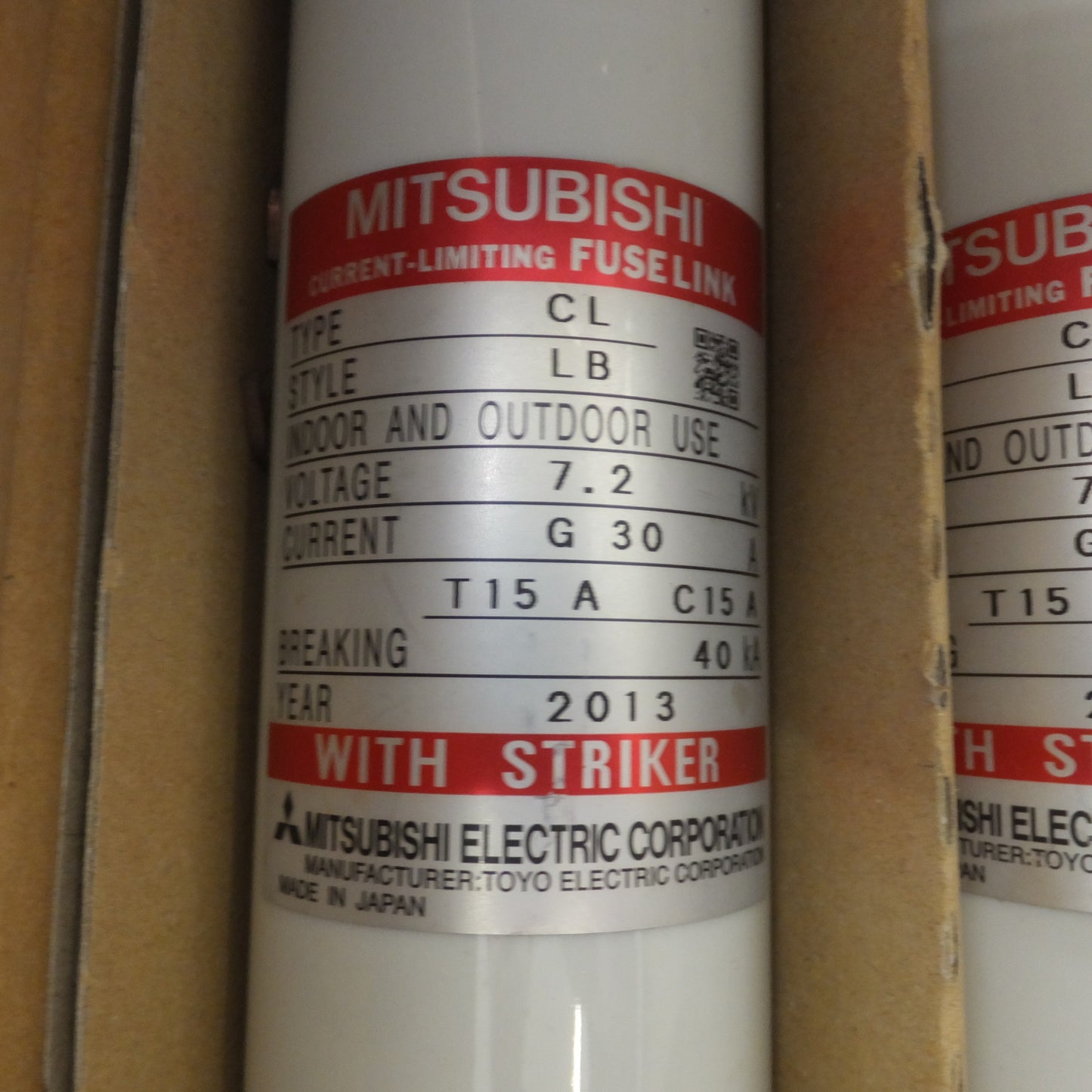 [送料無料] 未使用★三菱 MITSUBISHI 電力ヒューズ 限流ヒューズ CL-LB 7.2kV G30A 3本　G40A 3本　G50A 1本　セット★