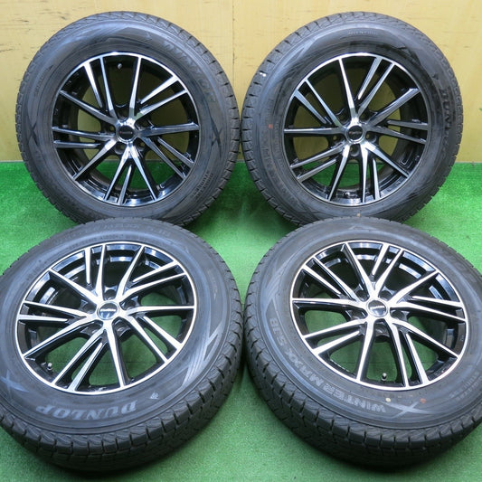 バリ溝！21年！キレイ！9.5分★スタッドレス 225/65R17 ダンロップ ウインターマックス SJ8 SJ8+ Laffite ラフィット 17インチ PCD114.3/5H★5032501NJス