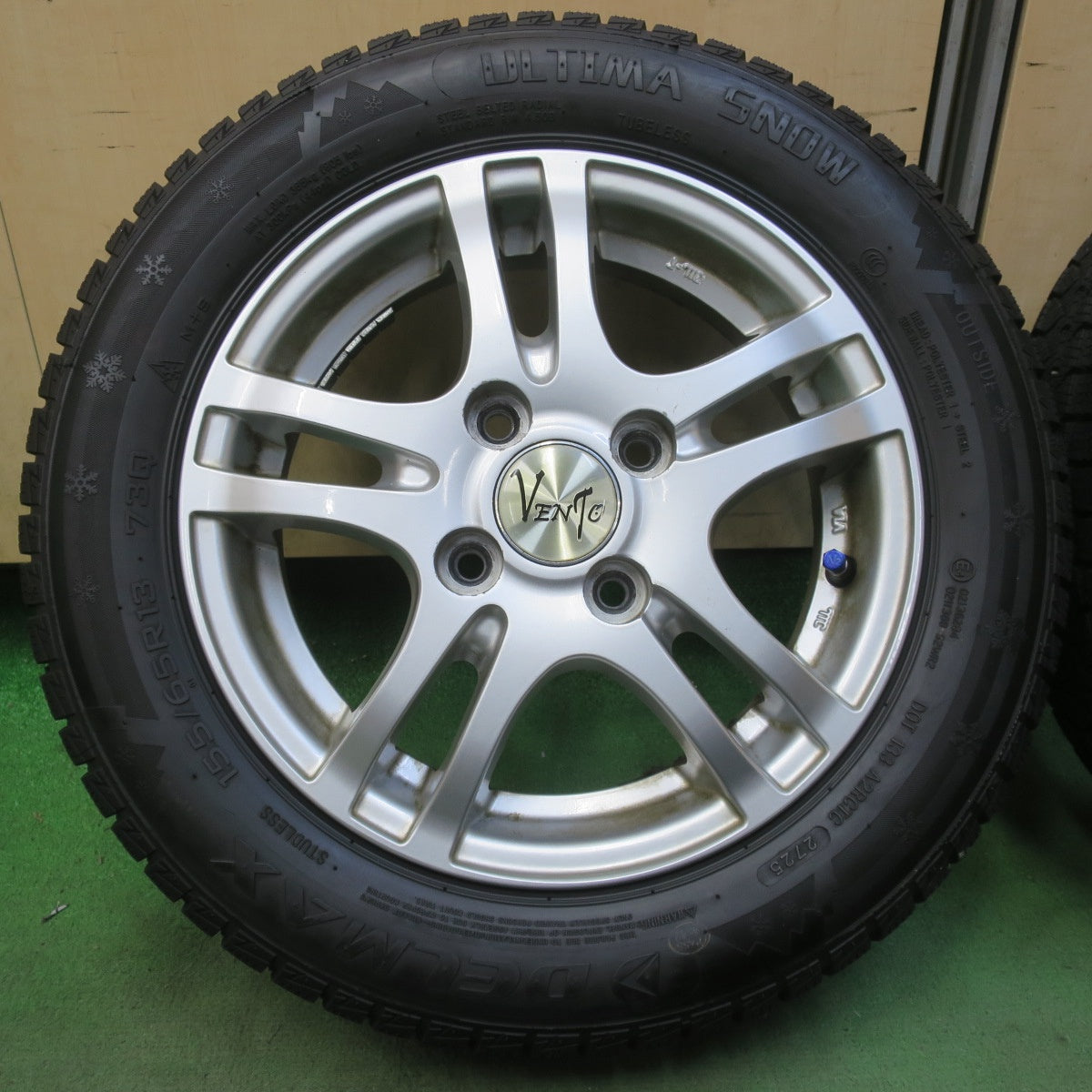 バリ溝！25年！ほぼ10分◎スタッドレス 155/65R13 デルマックス ULTIMA SNOW VENTO ヴェント 13インチ PCD100/4H◎6082906イス