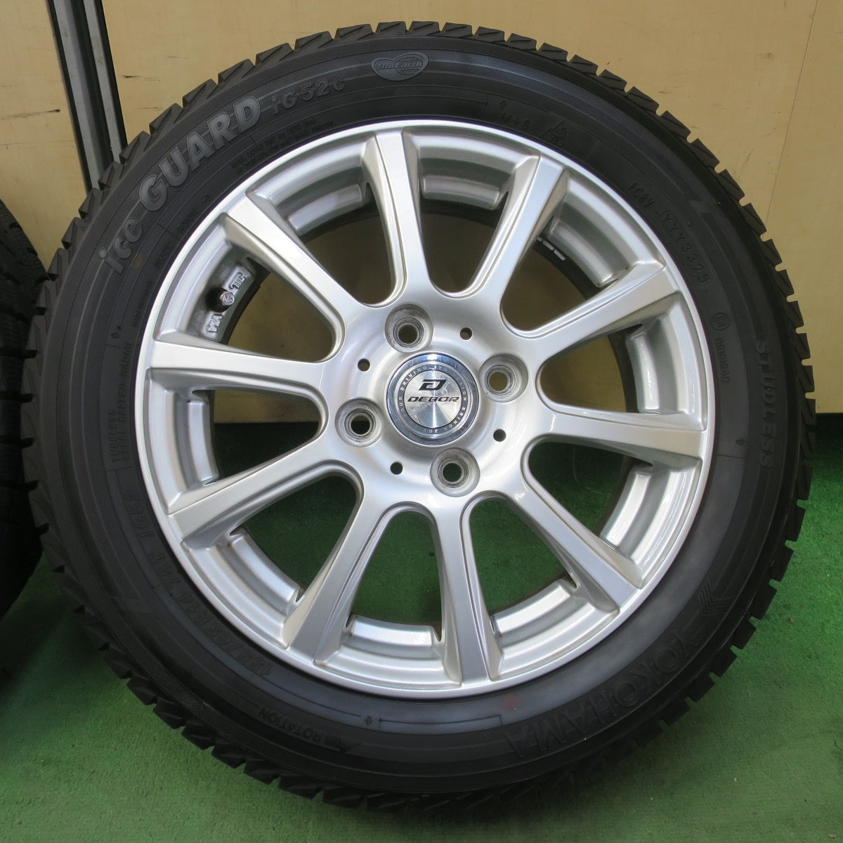 バリ溝！25年！キレイ！ほぼ10分★スタッドレス 155/65R14 ヨコハマ アイスガード iG52C DEBOR 社外 アルミ 14インチ PCD100/4H★6052705イス