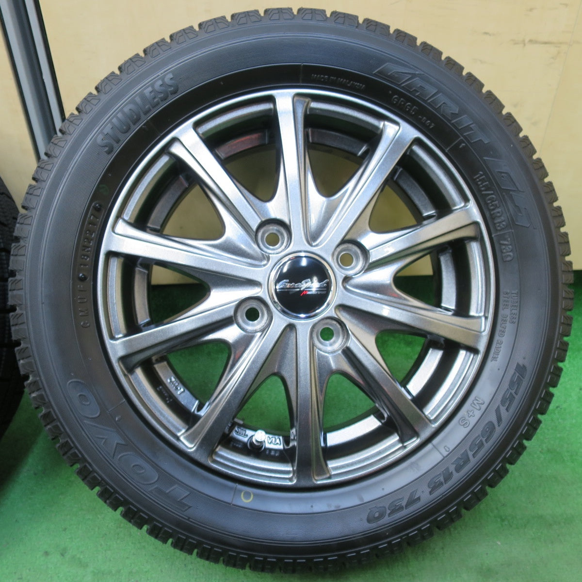 [送料無料] バリ溝！キレイ！ほぼ10分★スタッドレス 155/65R13 トーヨー ガリット G5 EuroSpeed MANARAY SPORT ユーロスピード マナレイ 13インチ PCD100/4H★5021713イス