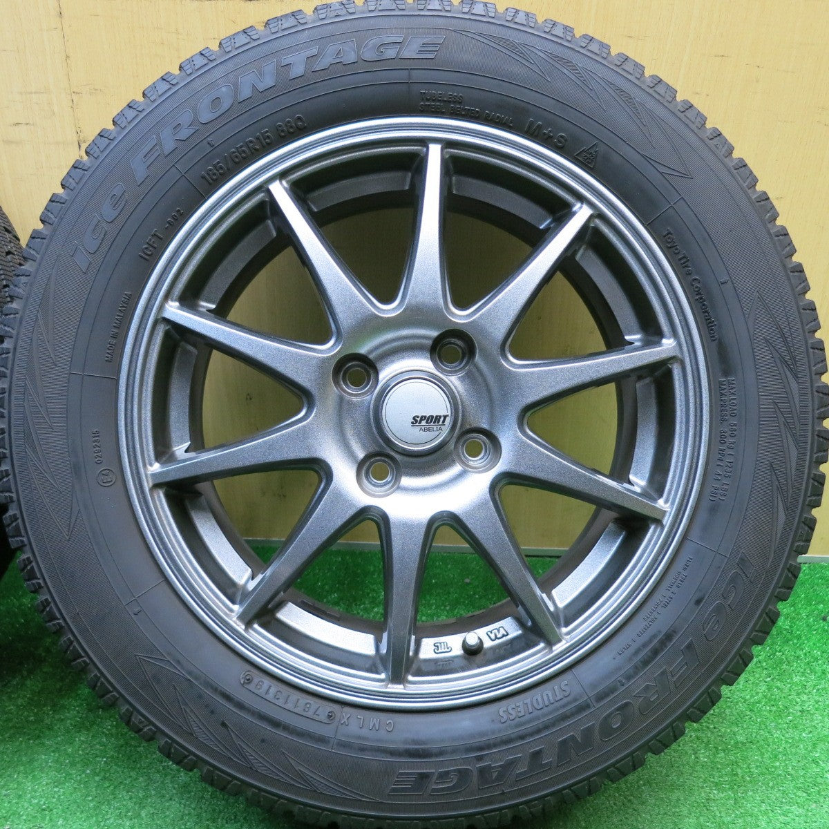バリ溝！キレイ！9分★スタッドレス 185/65R15 アイスフロンテージ トーヨー SPORT ABELIA スポルト アベリア 15インチ PCD100/4H★5112509HAス
