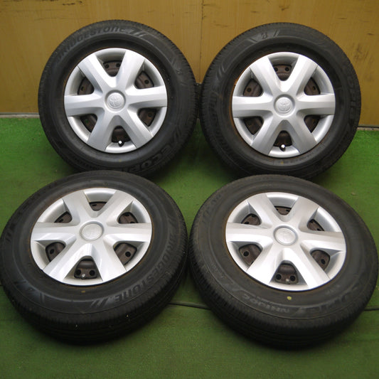 *送料無料* バリ溝！キレイ！8.5分★トヨタ パッソ 純正 スチール 155/80R13 ブリヂストン エコピア NH100C 13インチ PCD100/4H★4060506Hノ